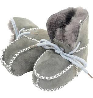 Sheepskin lace-up booties for babies and toddlers