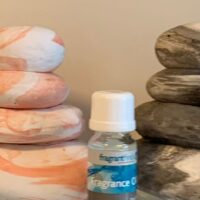 Stacking fragrant pebble sets including replenisher oil