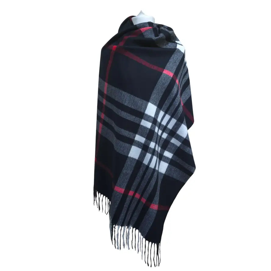 'Strathurie' soft  cashmere blend scarf/wrap in black