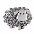 Curly sheep pewter brooch       PB1891