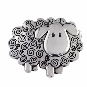 Curly sheep pewter brooch       PB1891