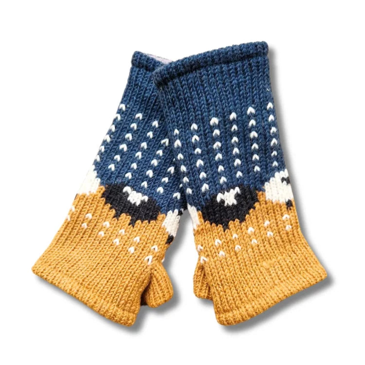 Hand?Knitted Sheep Wrist Warmers, 100% Wool – Fleece Lined, Fair Trade