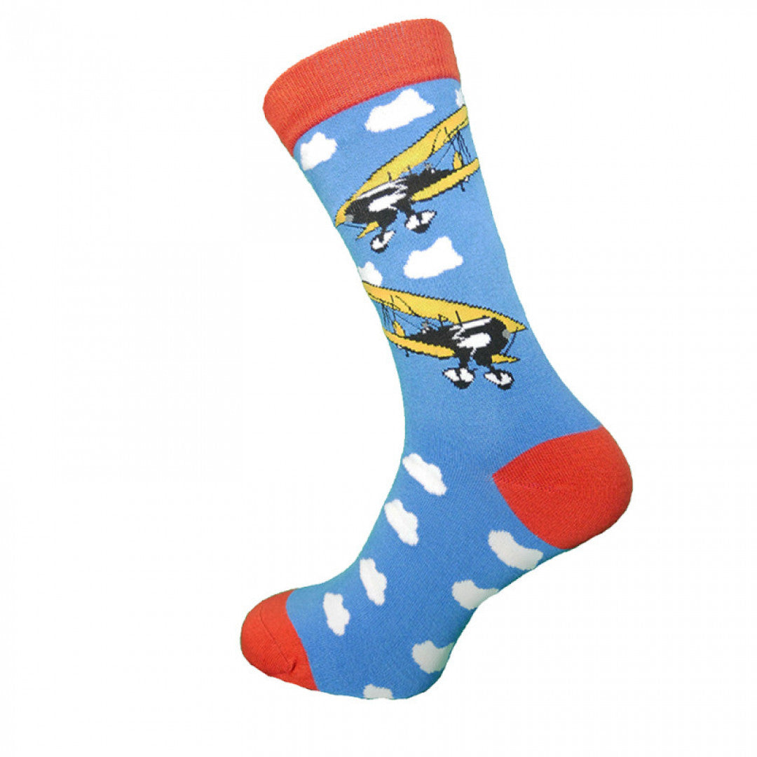 Men's bamboo socks - biplane, size 7-11