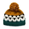 100% Wool hand-knitted Flock of Sheep Bobble Hat – Fleece Lined, Fair Trade