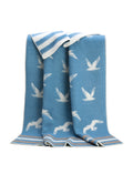 Seagulls design, wool blend throw