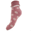 Luxurious Cuff Socks for lounging - pink snowflake