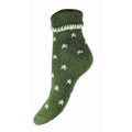 Luxurious Cuff Socks for lounging - Green Stars