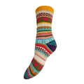 Orange cuff socks with hearts, Scandi style