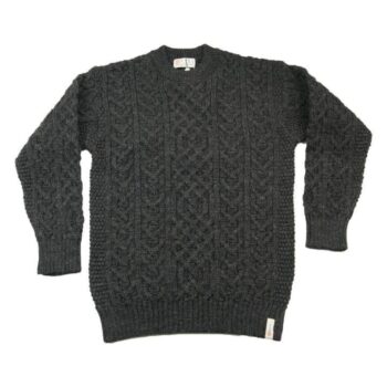 Traditional Aran Sweater Charcoal Grey