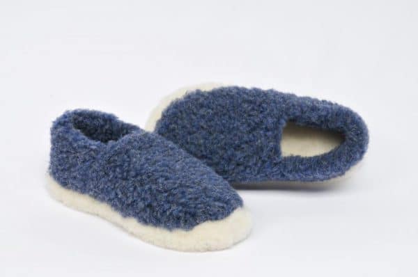 Wool Slippers Blue