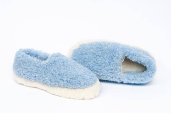 Wool Slippers Baby Blue