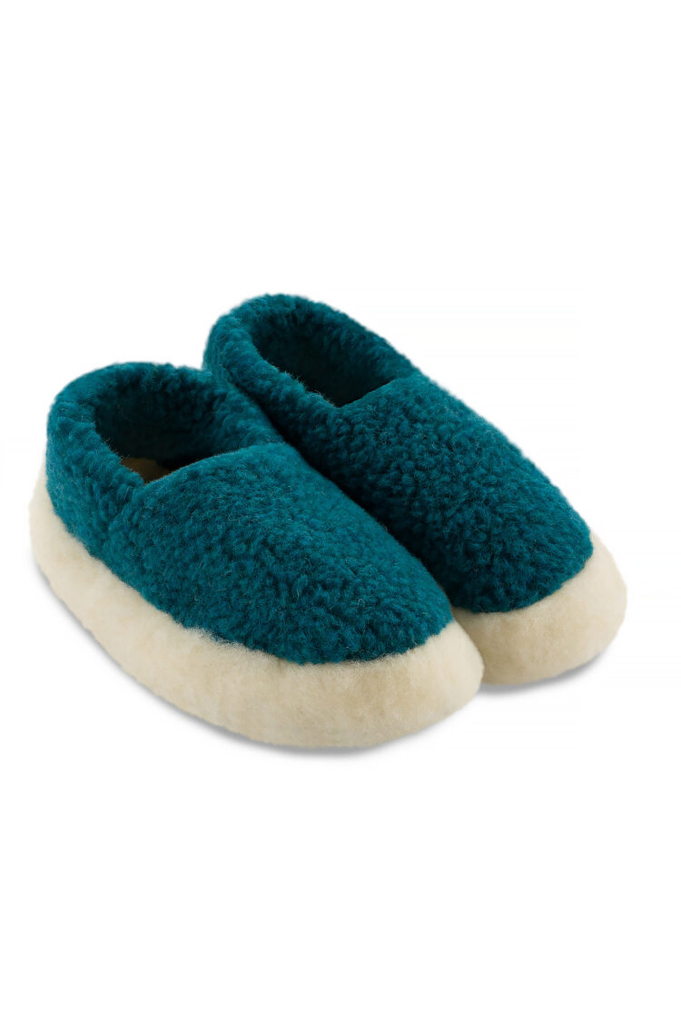 Azure Blue Fluffy Slippers