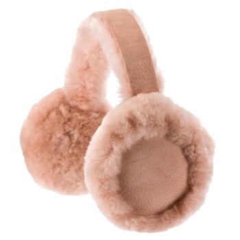 Girls Pink Sheepskin Ear Muffs