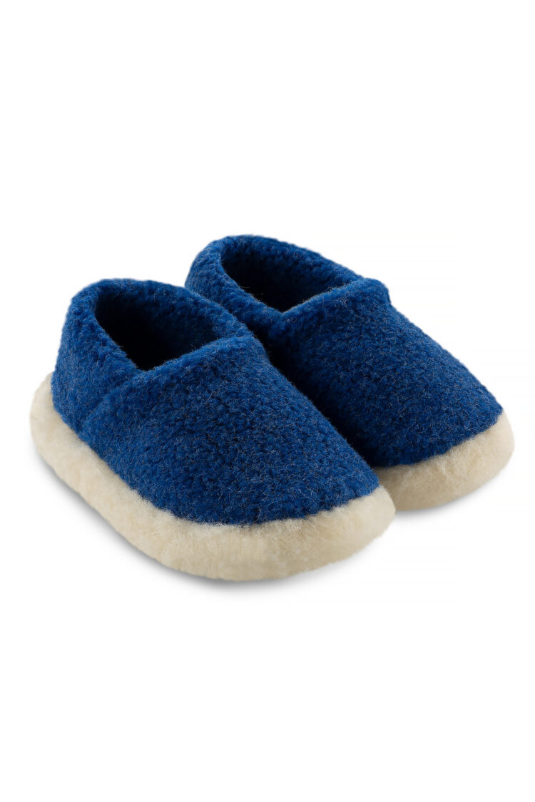 Royal Blue Fluffy Slippers
