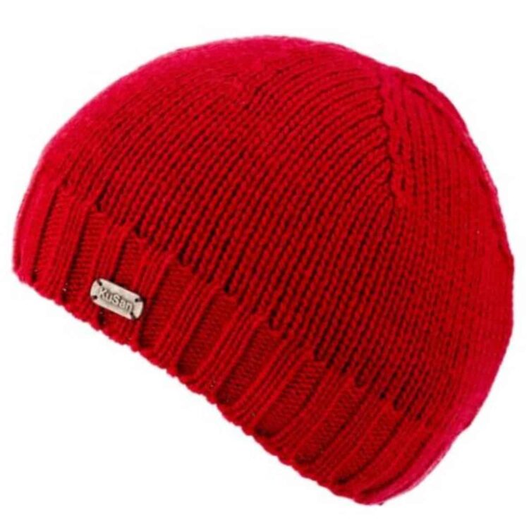 Unisex Fisherman's Merino wool Beanie - Red