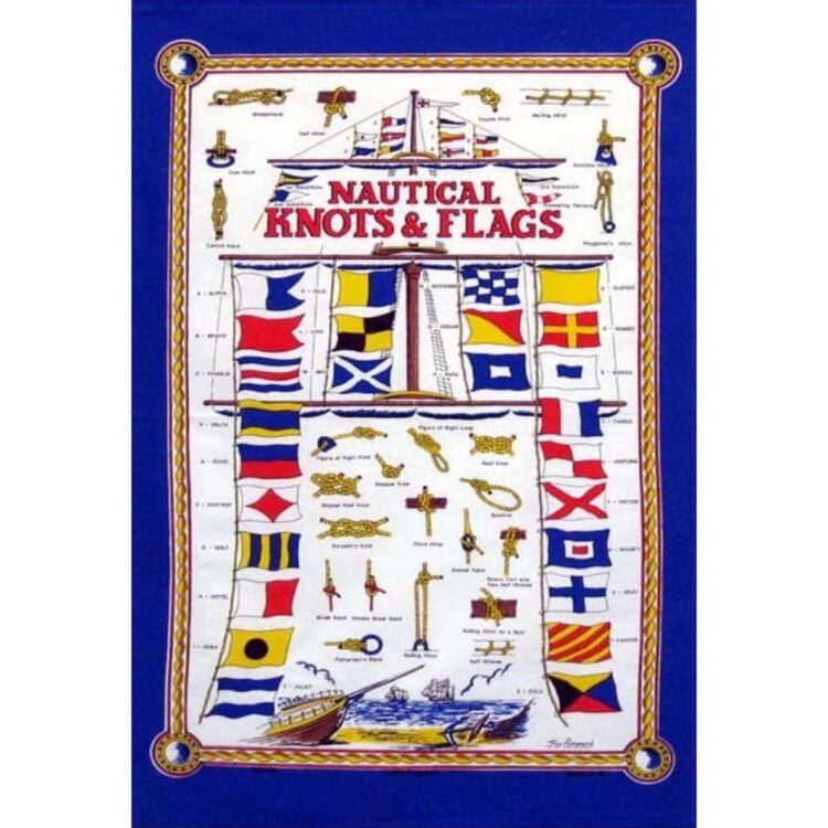 Nautical Knots & Flags Tea Towel
